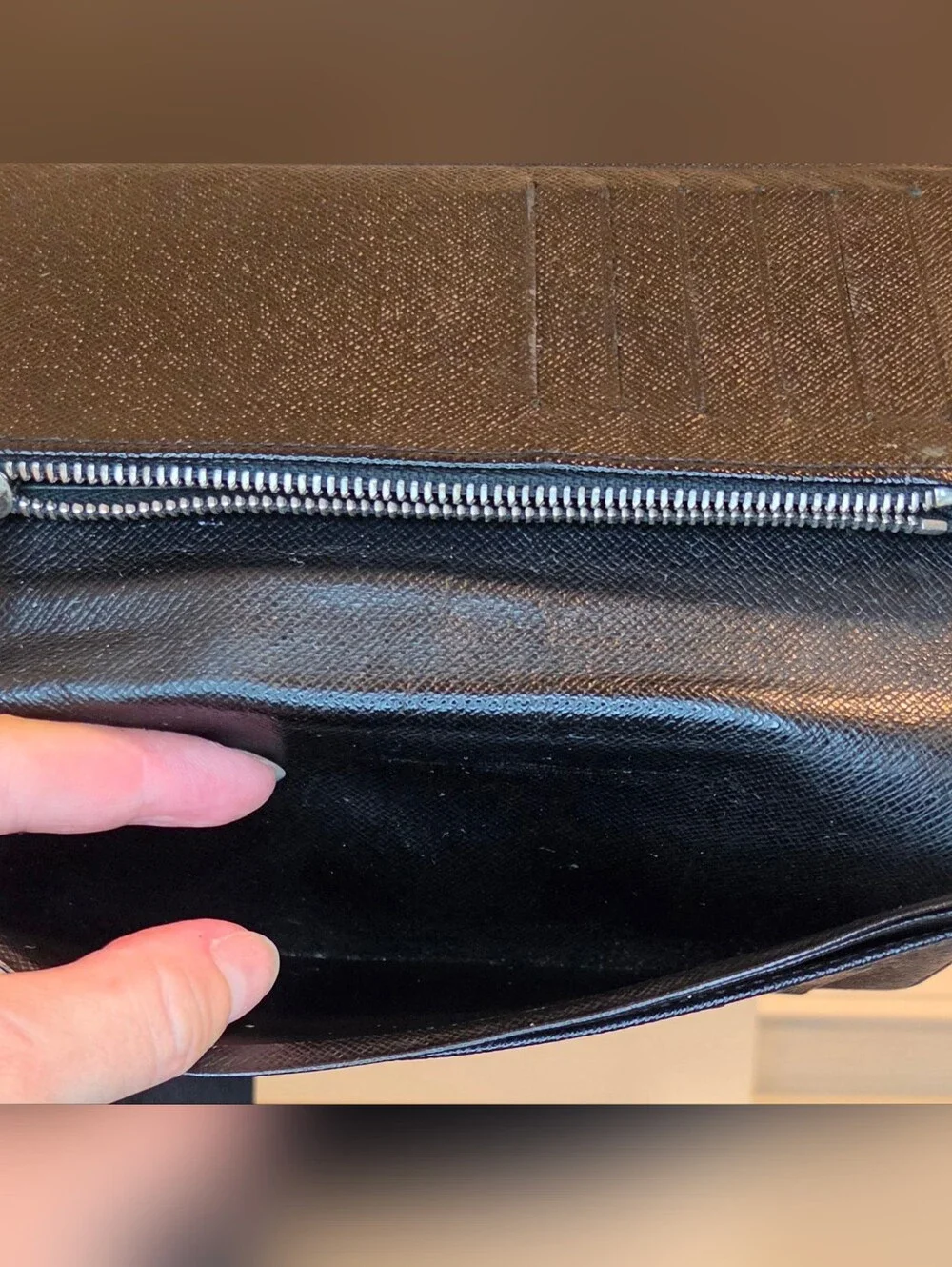 Louis Vuitton Damier Cobalt Brazza Long Wallet Bifold Zip Coin Purse France-COA